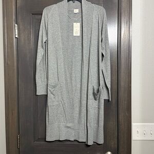 A New Day NWT gray lightweight open front long cardigan XS